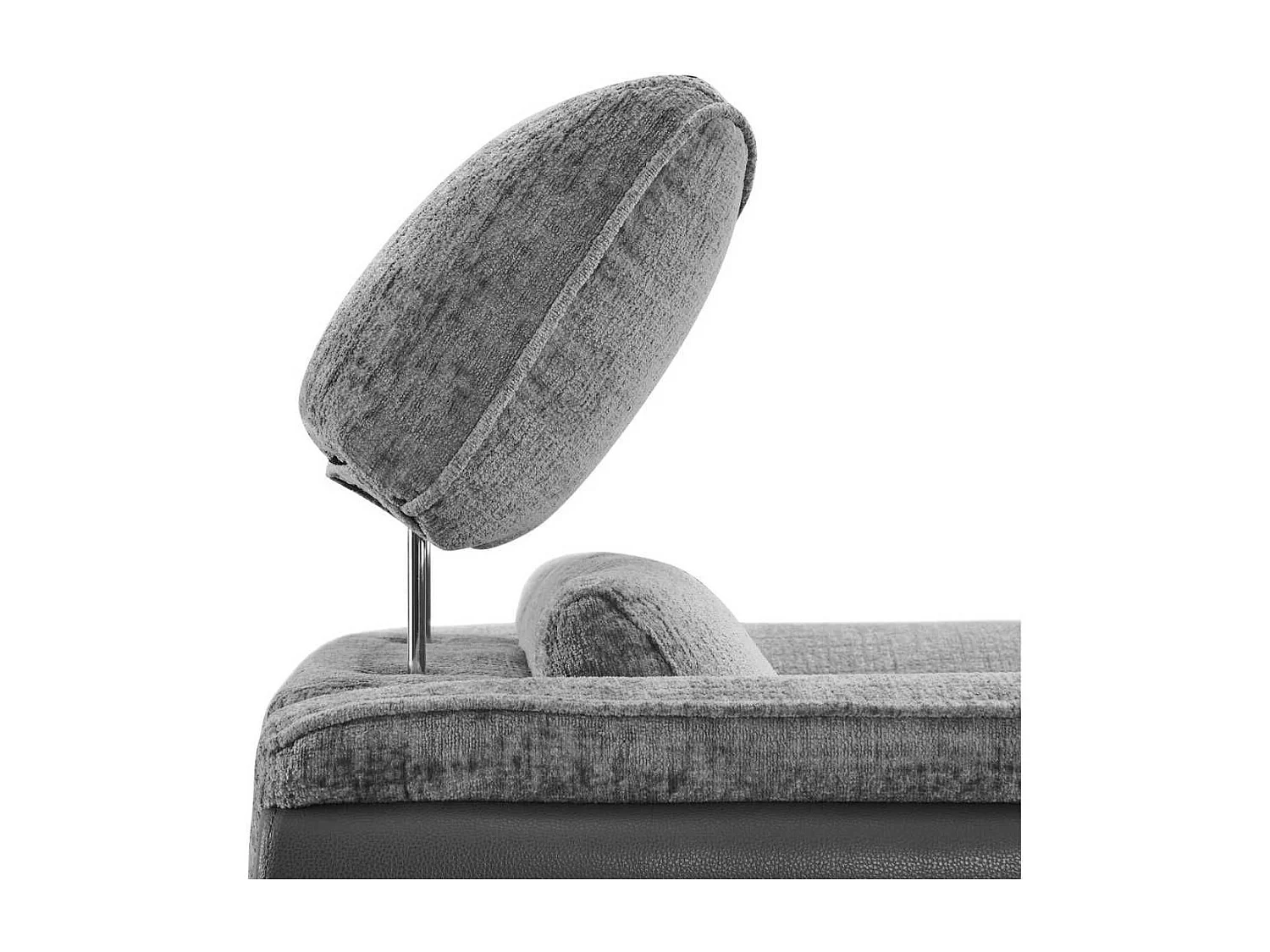 Fauteuil relax électrique bi-matière tissu chenillé et PVC gris - CELESTE