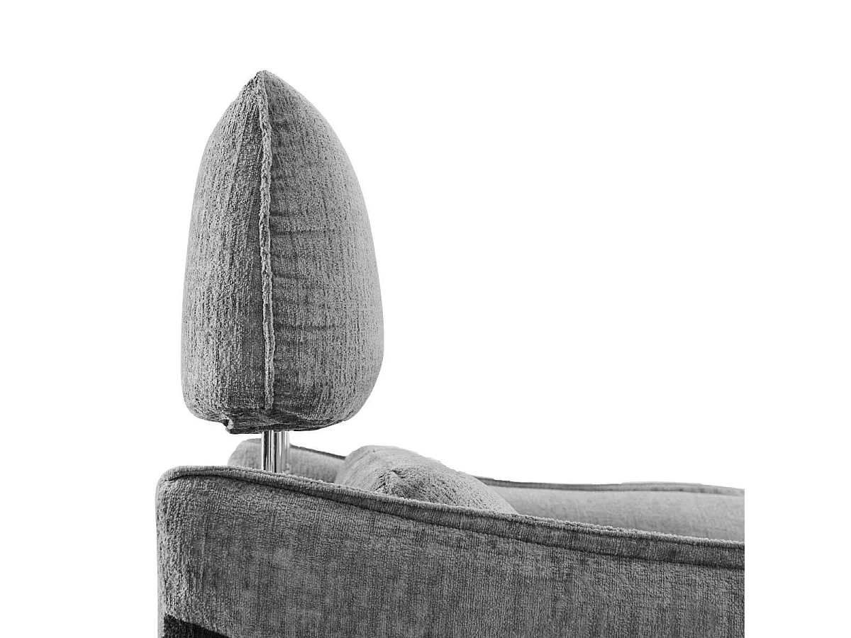 Fauteuil relax électrique tissu chenillé bicolore gris et gris carbone - AKENIA