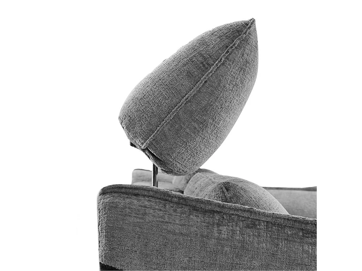 Fauteuil relax électrique tissu chenillé bicolore gris et gris carbone - AKENIA