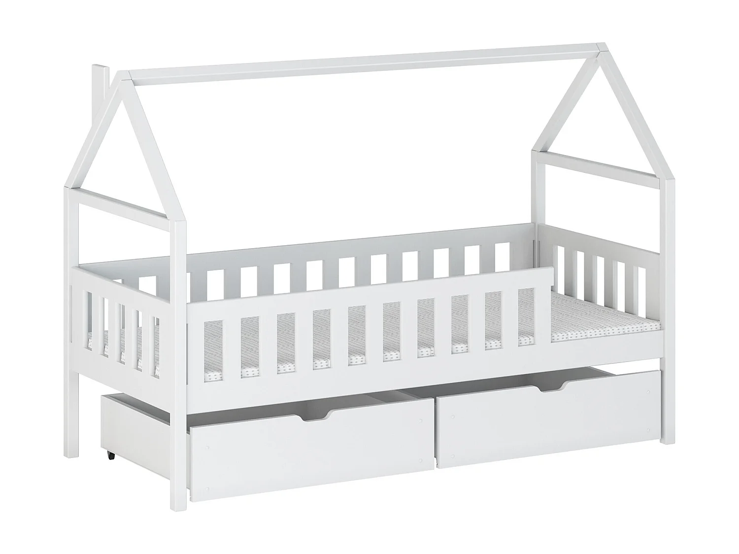 Lit Vista 116, Unique, Blanc, 90x200, Bois, Disponible, 96x208x138cm