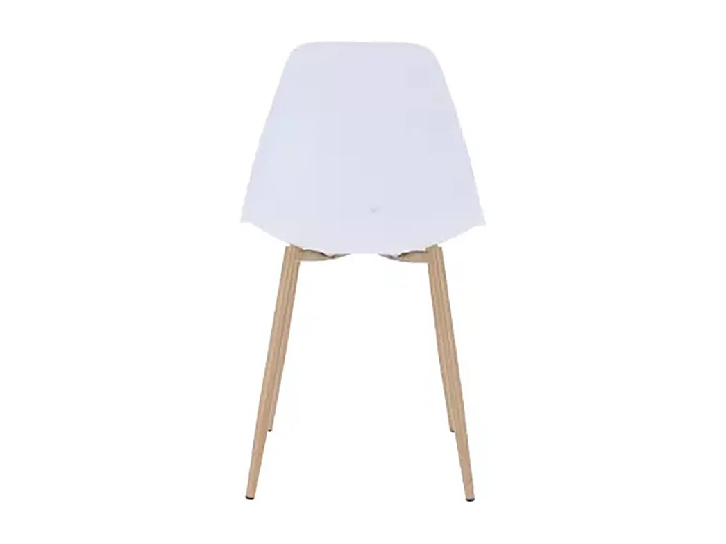 Chaise PP blanc pieds métal effet bois