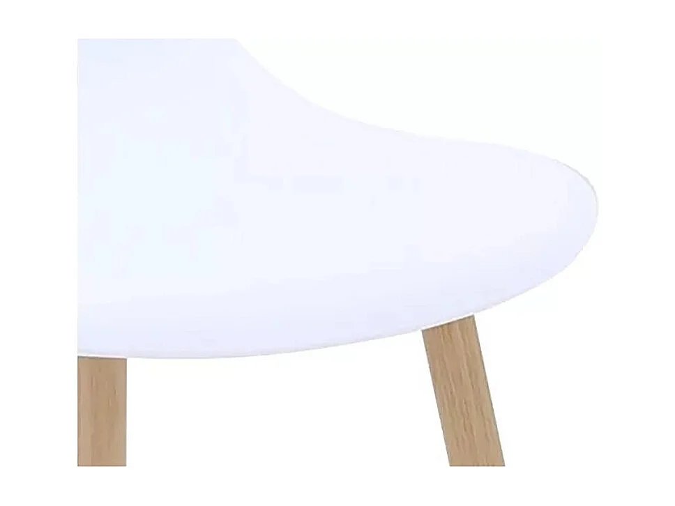 Chaise PP blanc pieds métal effet bois
