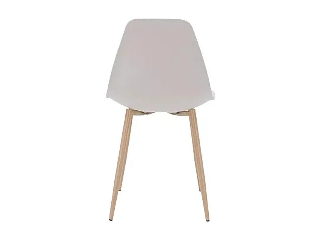 Chaise PP taupe pieds métal effet bois