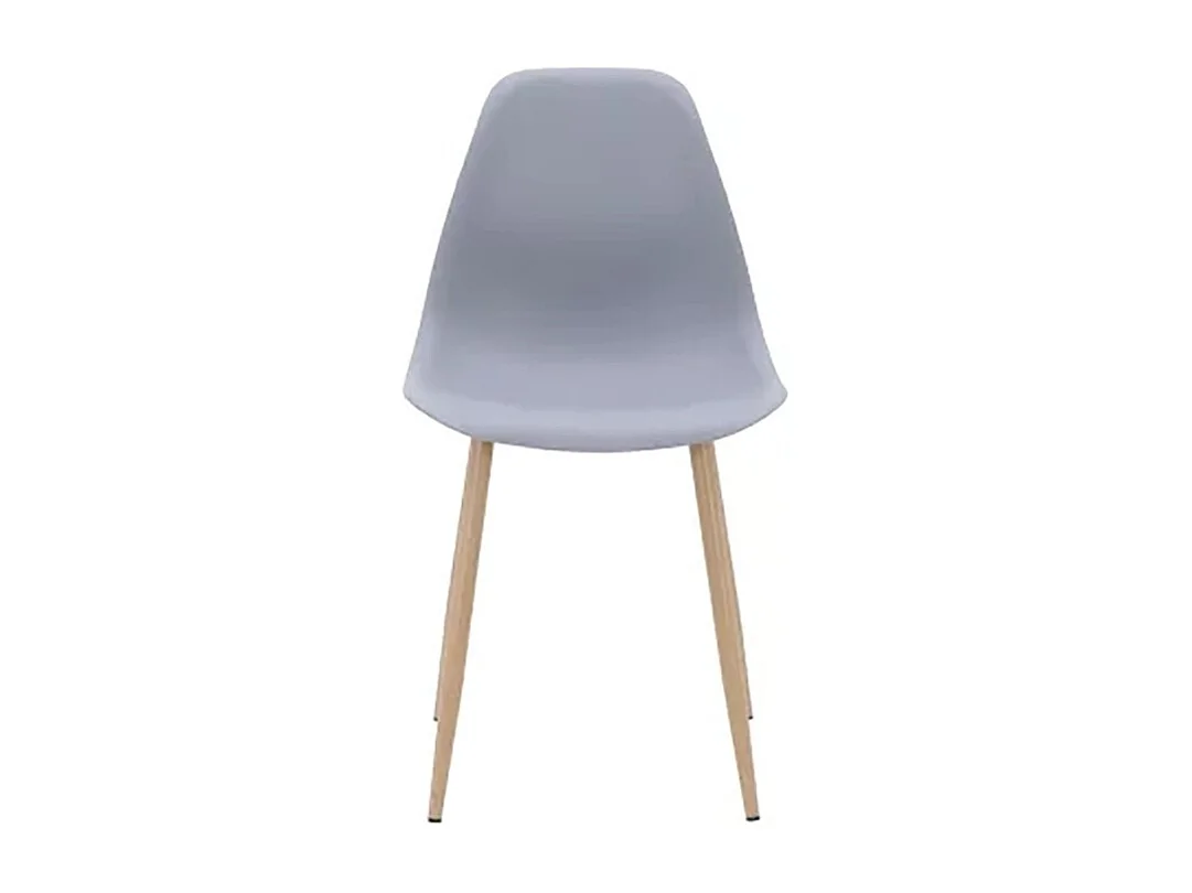 Chaise PP gris pieds métal effet bois