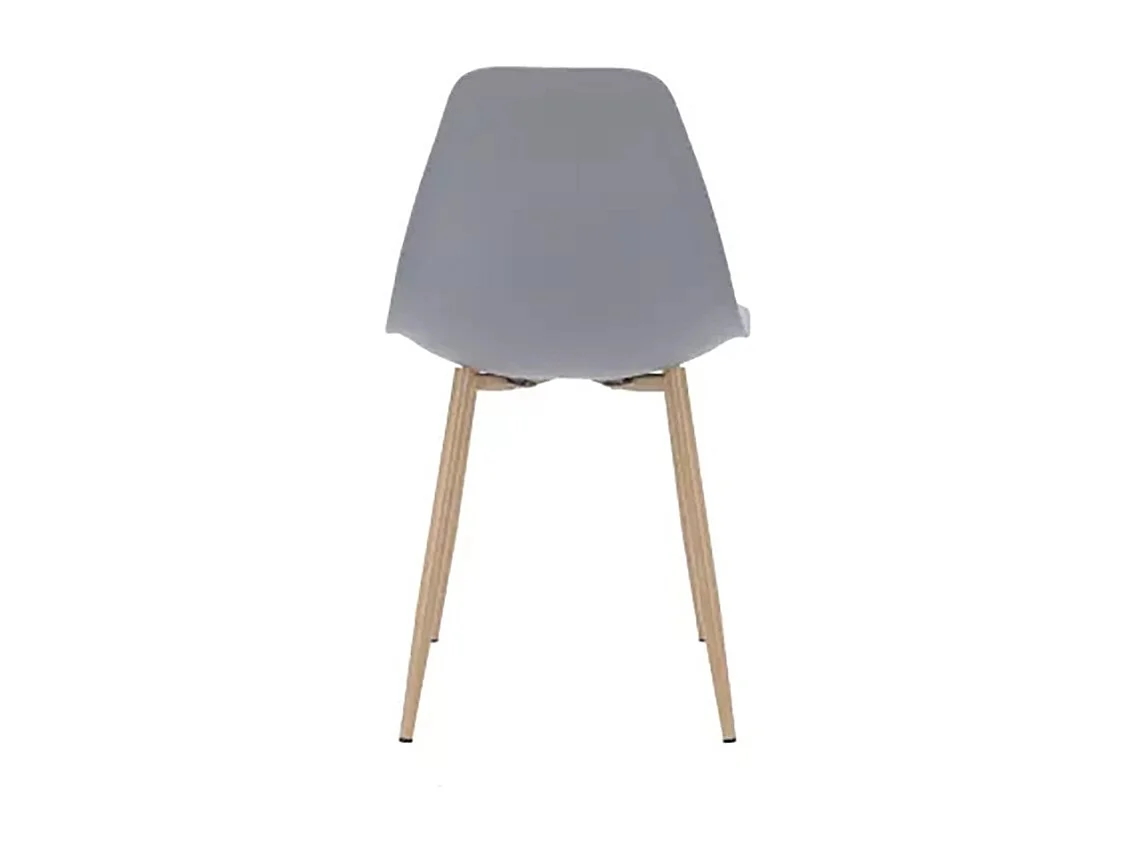 Chaise PP gris pieds métal effet bois