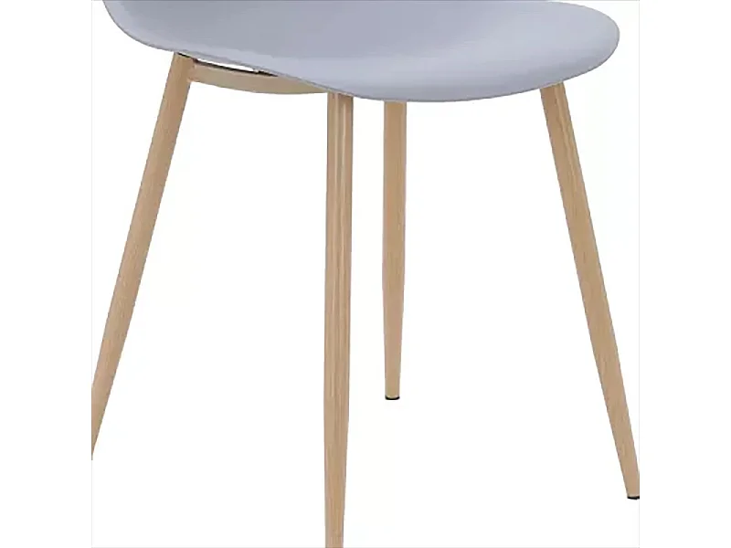 Chaise PP gris pieds métal effet bois