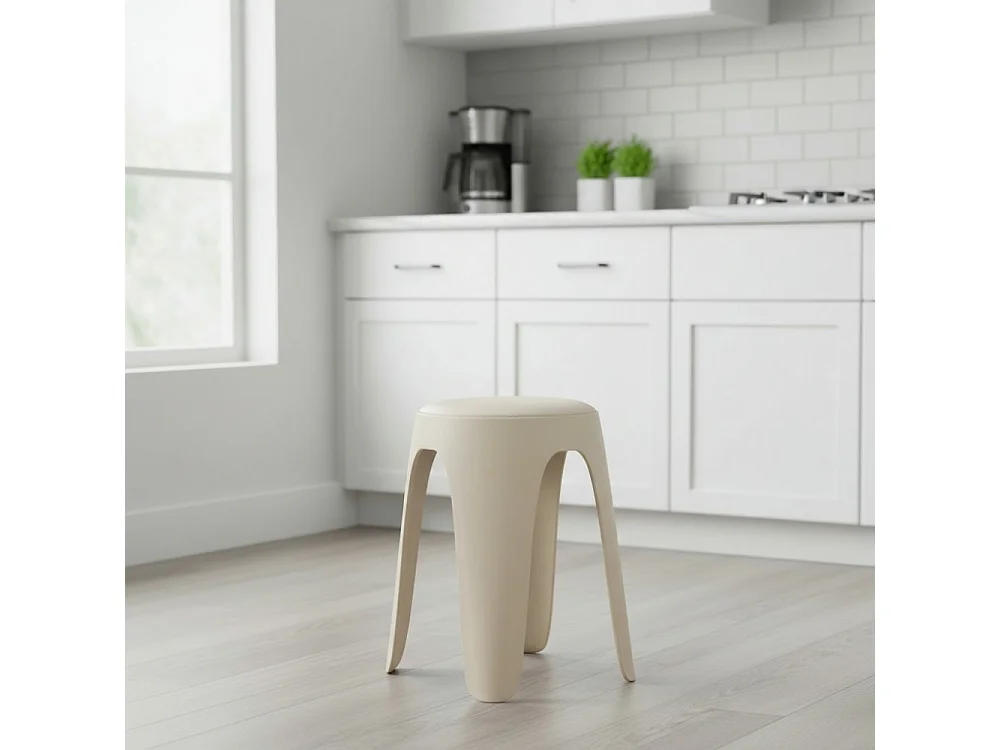 Lot de 2 tabourets empilables TOM / Beige