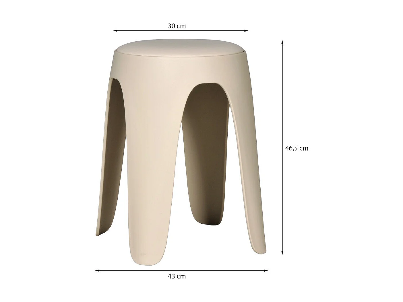 Lot de 2 tabourets empilables TOM / Beige