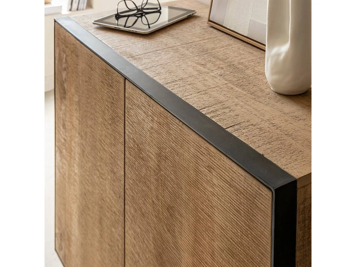 Aparador 2 puertas en madera de mango y metal Isil