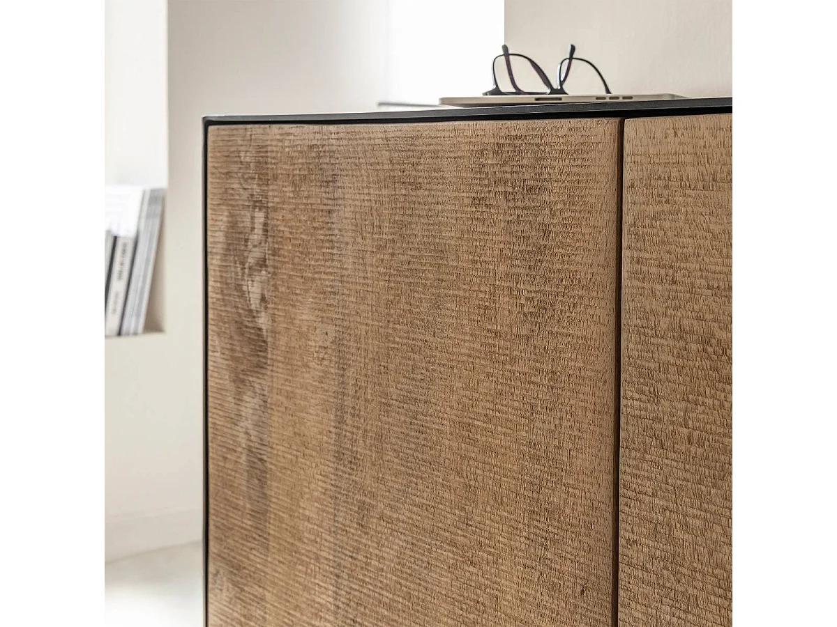 Aparador 2 puertas en madera de mango y metal Isil