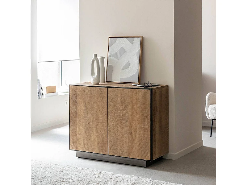 Aparador 2 puertas en madera de mango y metal Isil