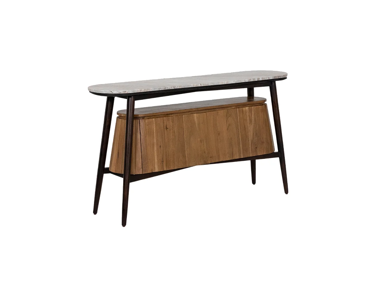 Aparador en madera de acacia y mármol Simon