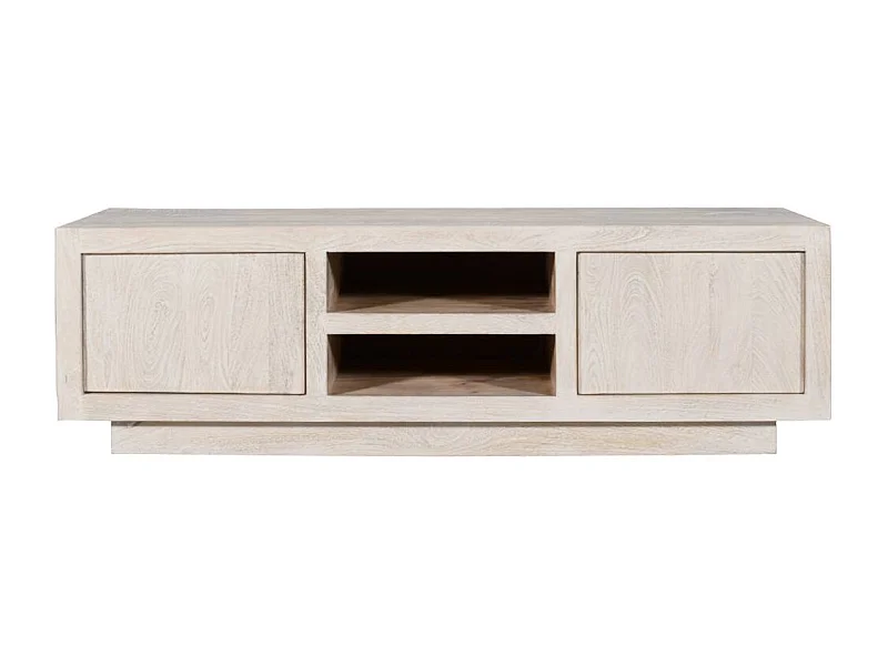 Meuble TV en bois de manguier blanchi Alison
