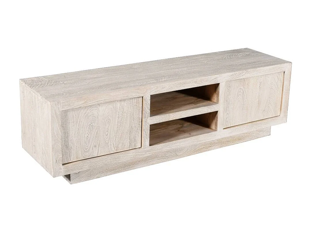 Meuble TV en bois de manguier blanchi Alison