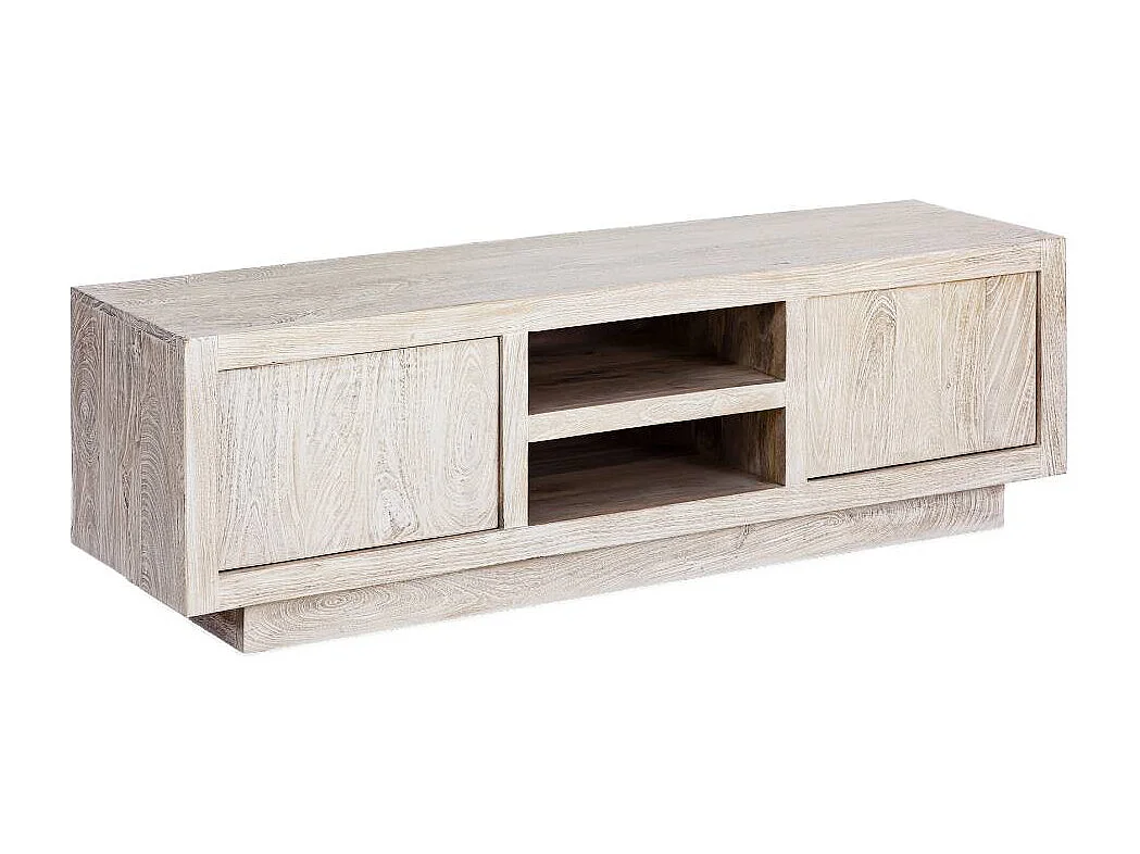Meuble TV en bois de manguier blanchi Alison