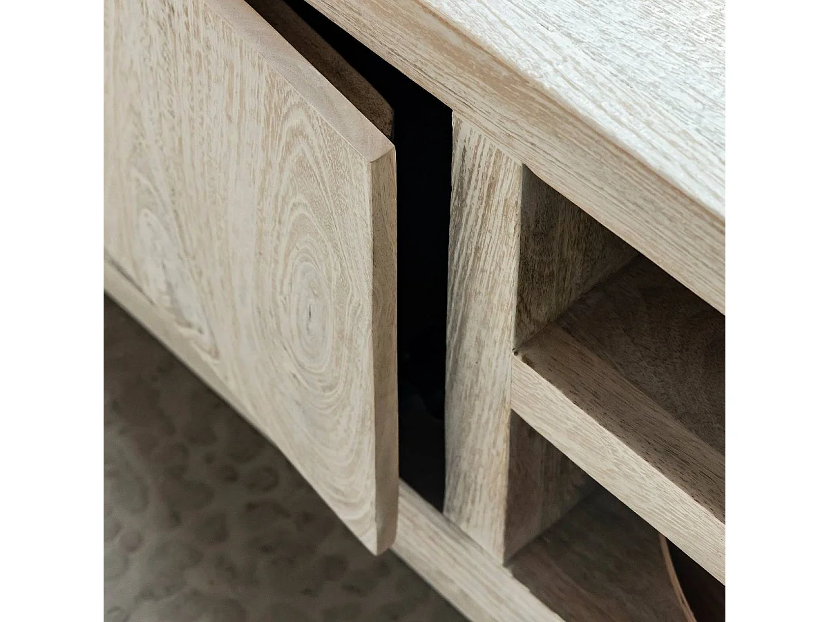 Meuble TV en bois de manguier blanchi Alison