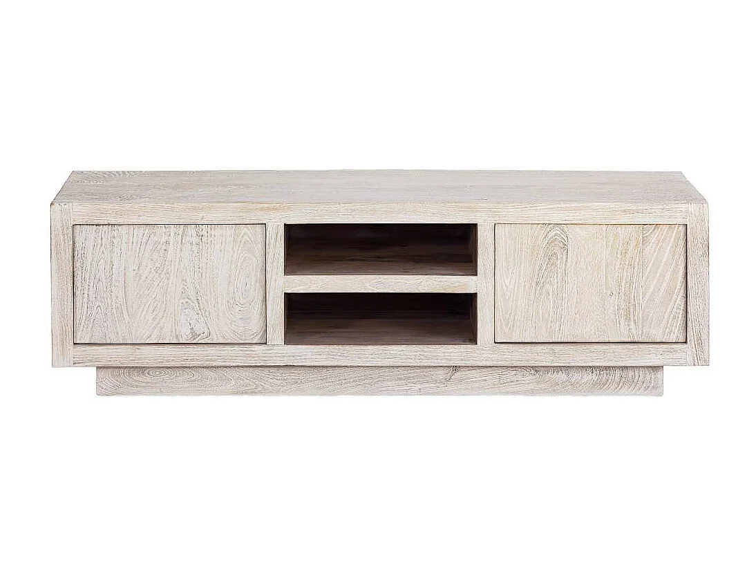 Meuble TV en bois de manguier blanchi Alison