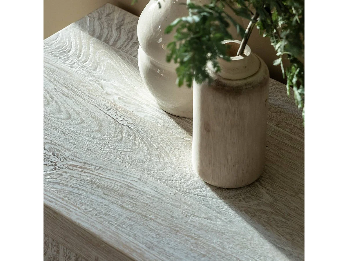 Meuble TV en bois de manguier blanchi Alison