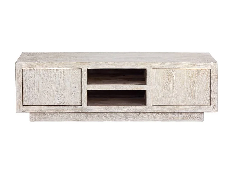 Meuble TV en bois de manguier blanchi Alison
