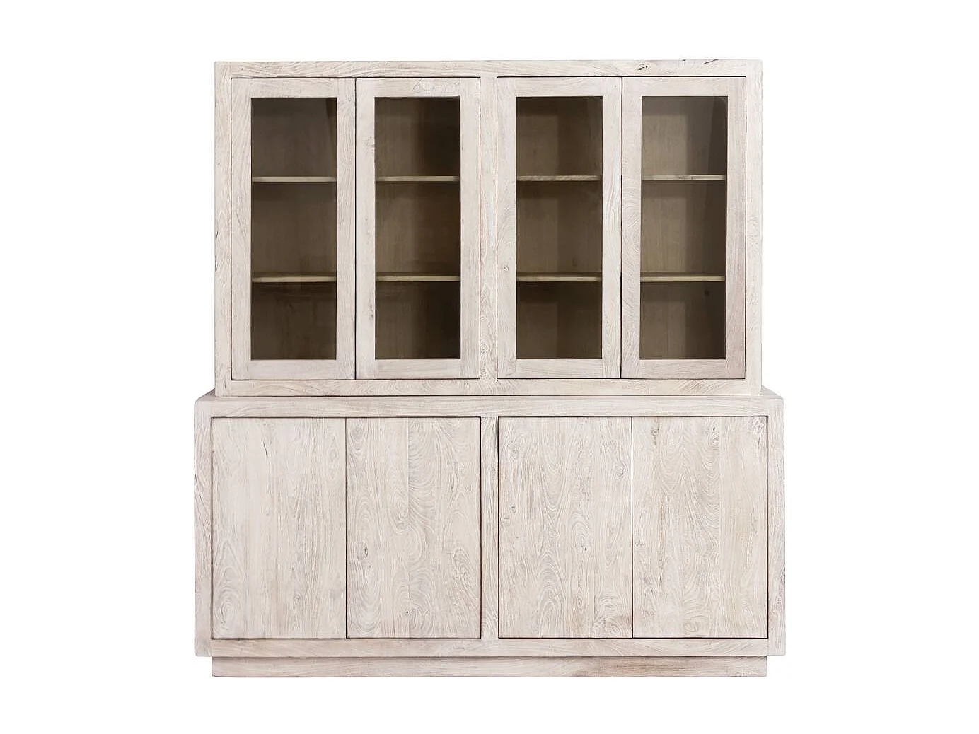 Vaisselier en bois de manguier blanchi Alison