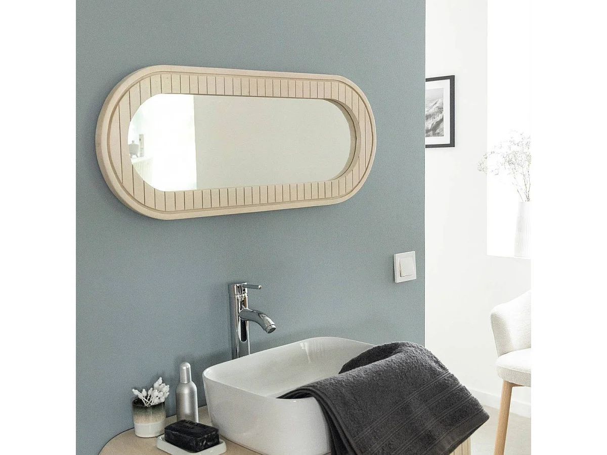 Miroir en bois de manguier Yoni