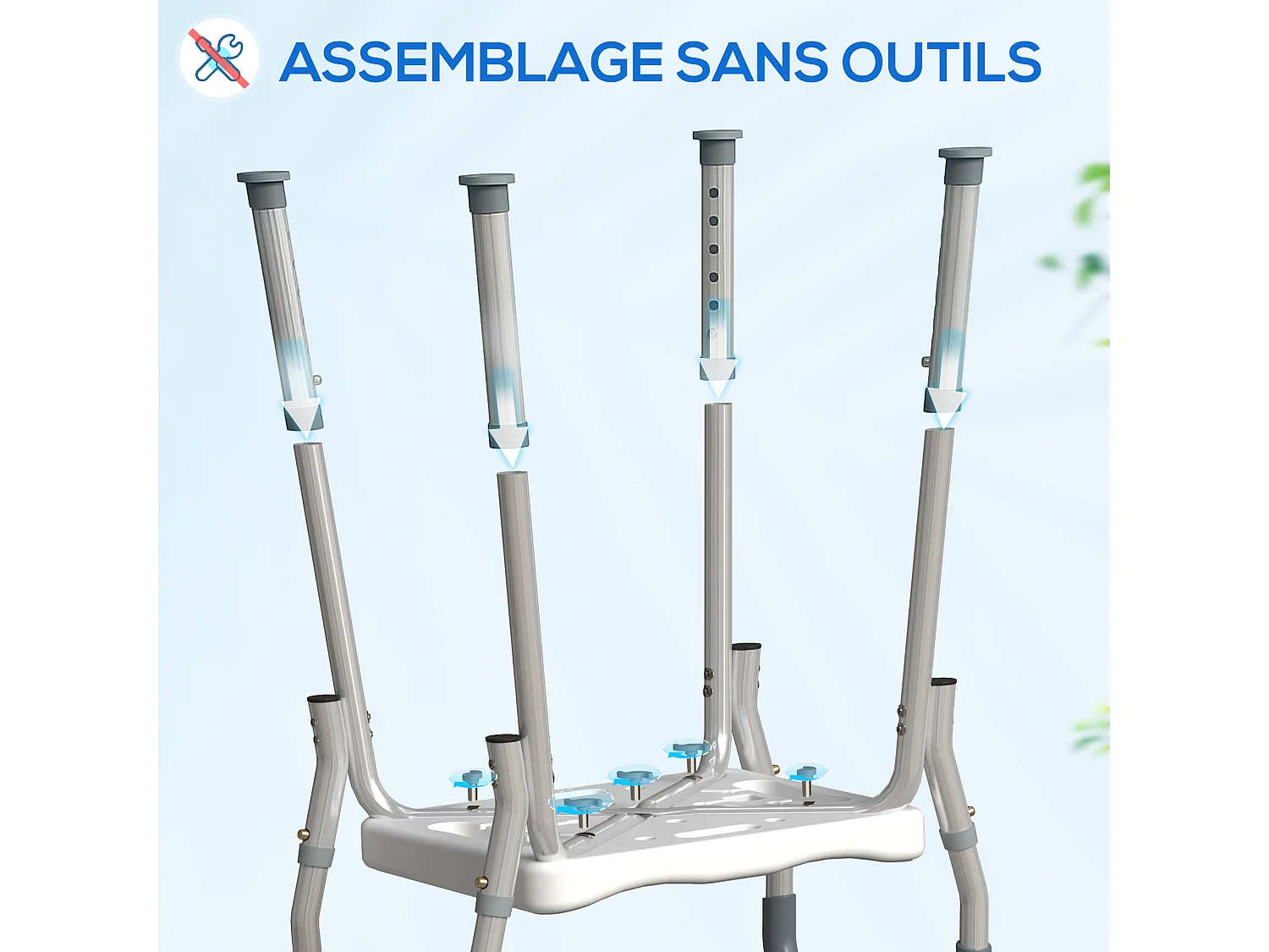 Chaise de douche tabouret de douche antidérapant - hauteur réglable, accoudoirs - alu HDPE gris