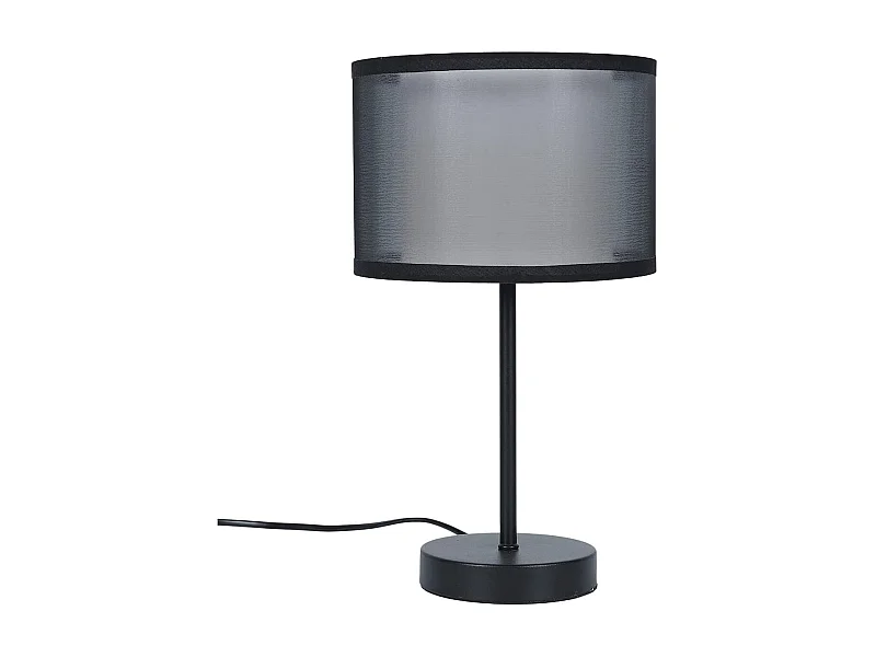 Lampe à poser en métal noir avec double abat-jour (H31,5cm)