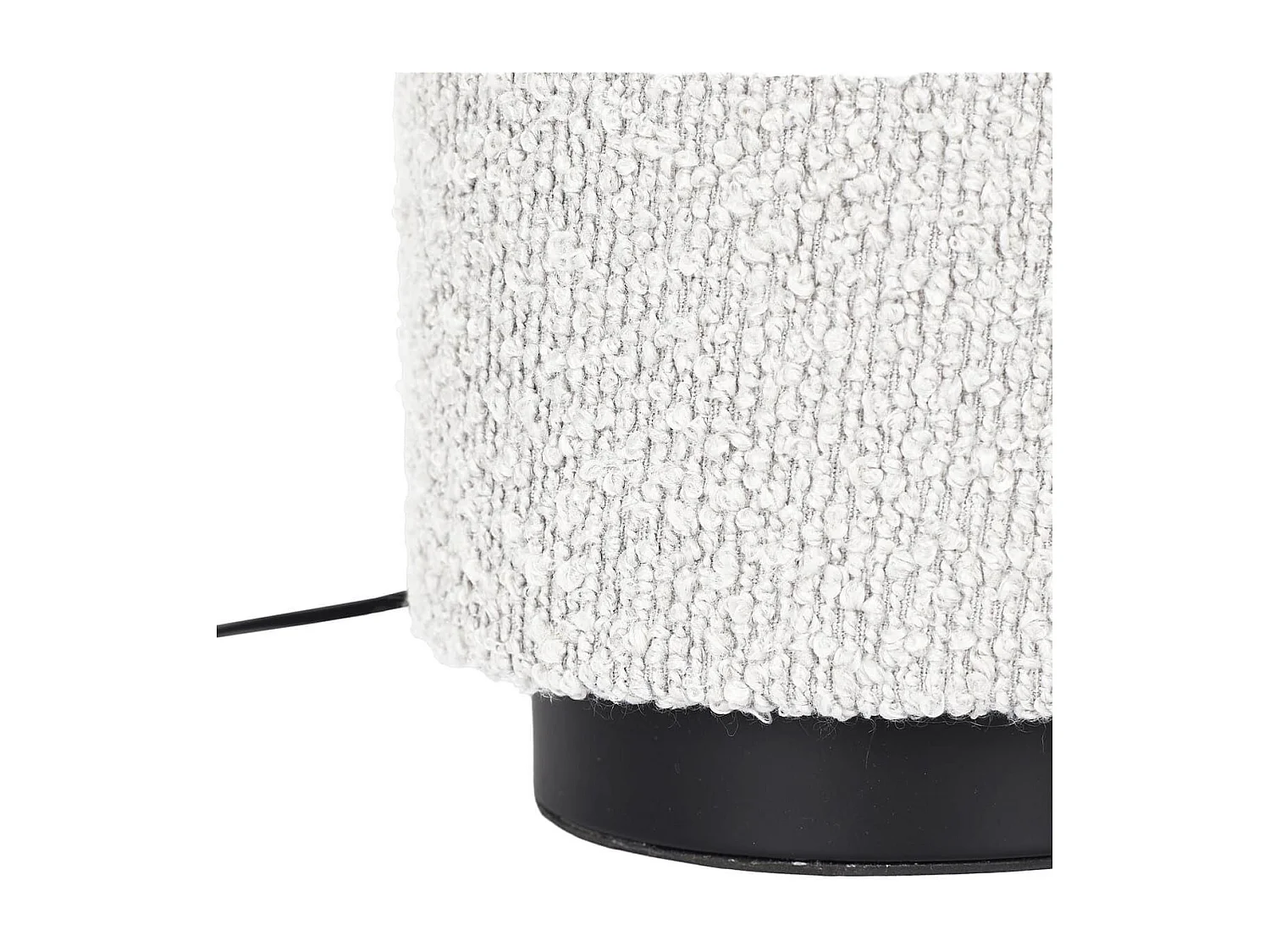 Lampe à poser socle métal noir abat-jour bouclette (H20cm)