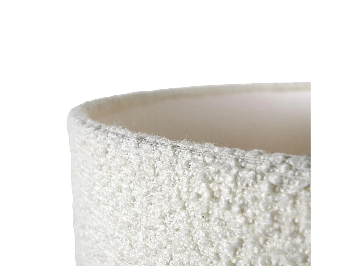 Lampadaire en métal noir avec abat-jour en bouclette (H150cm)