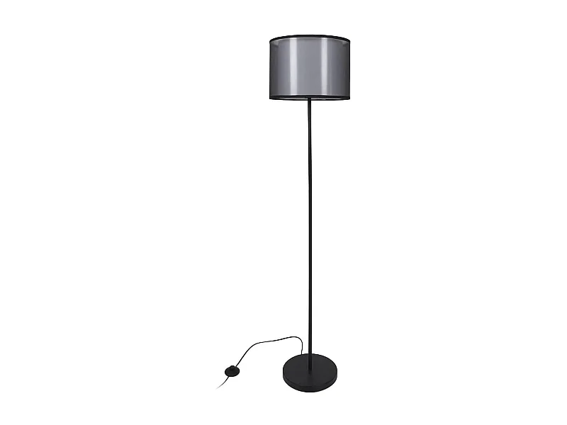 Lampadaire en métal noir avec double abat-jour (H150cm)