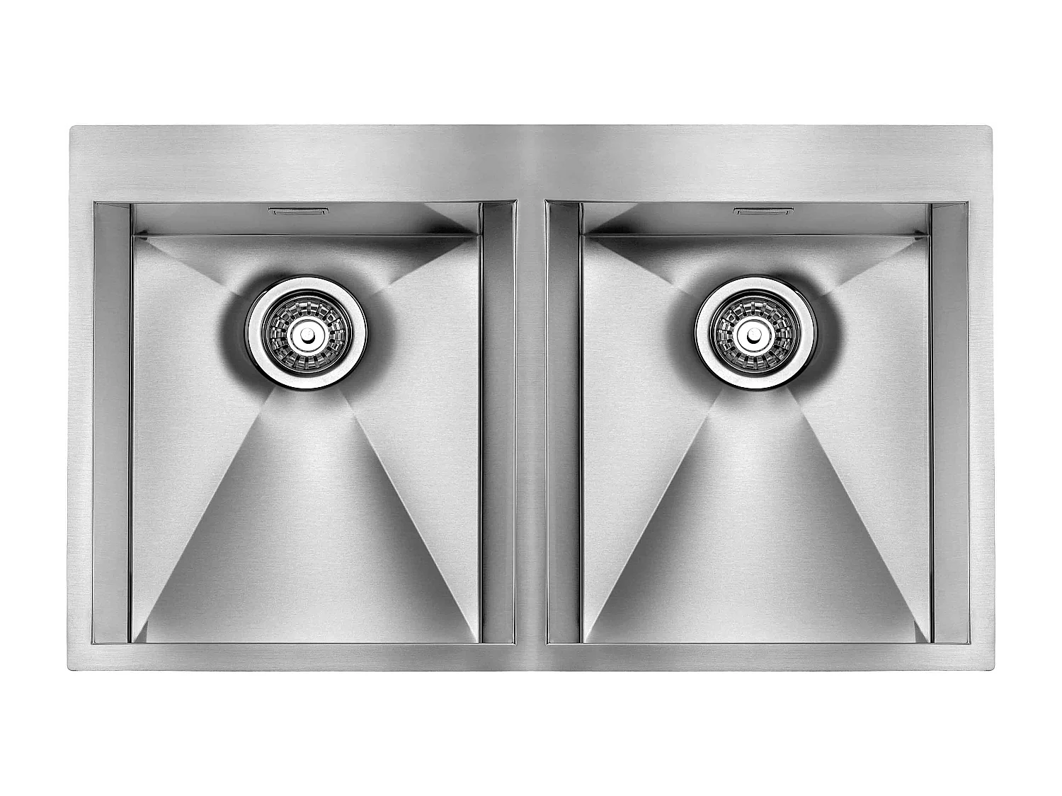 Lavello FOCUS MIX 3"  2 vasche ACCIAIO INOX INCASSO SLIM 87,5X50 prof. 19
