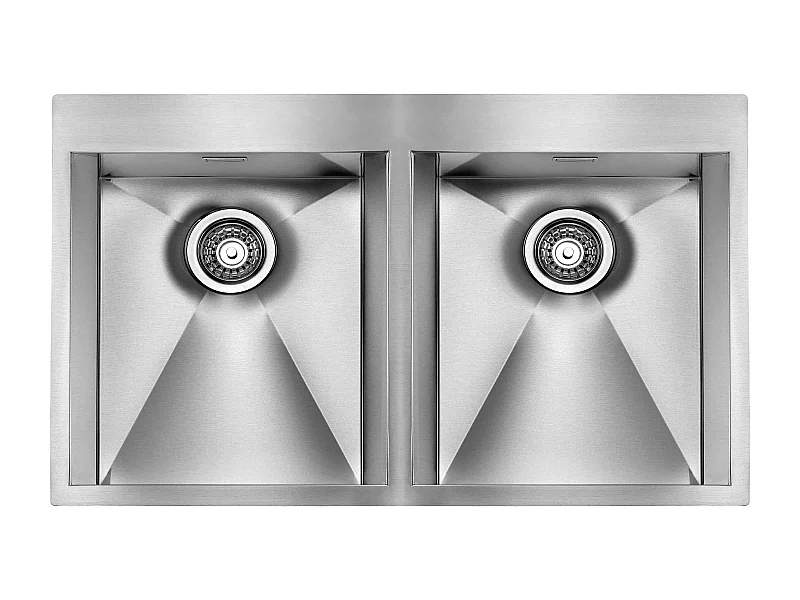 Lavello FOCUS MIX 3"  2 vasche ACCIAIO INOX INCASSO SLIM 87,5X50 prof. 19