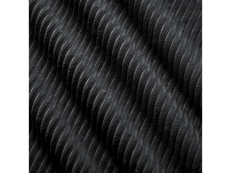 Canapé modulable en velours côtelé - 2 places - avec 2 oreillers et 2 pouf - dessous antidérapant - 208x178x70cm - Noir