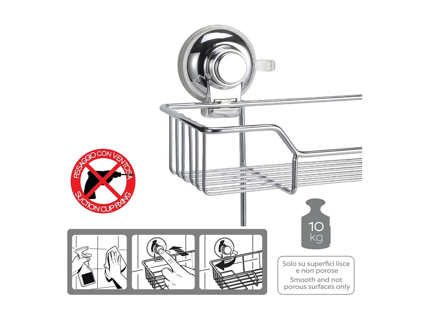 Porta-Objets Double En Métal Chromé | Menta