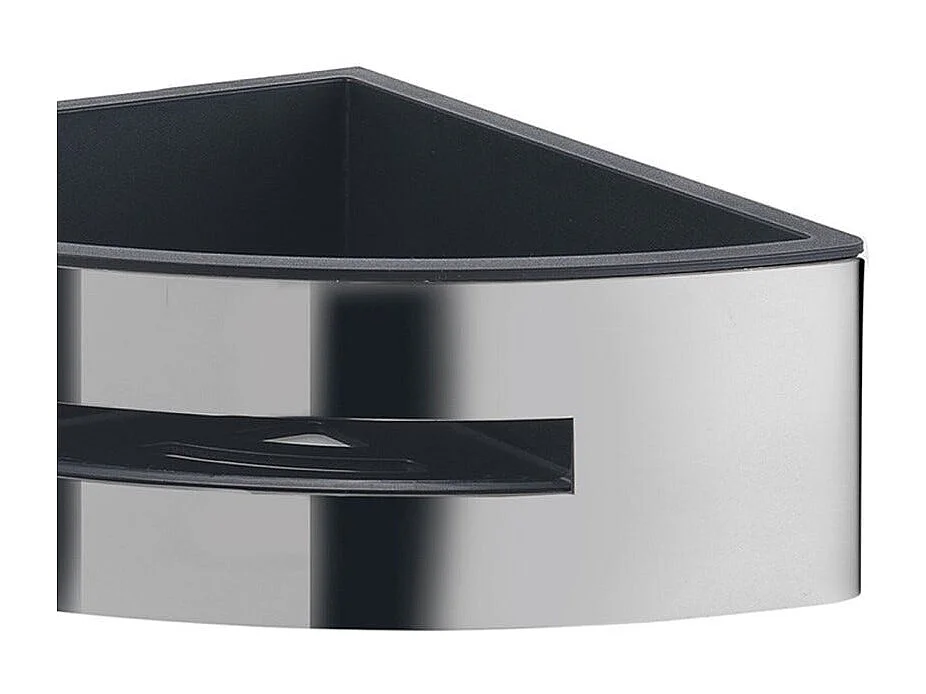 Support De Douche D'angle Chromé Et Noir | Peonia