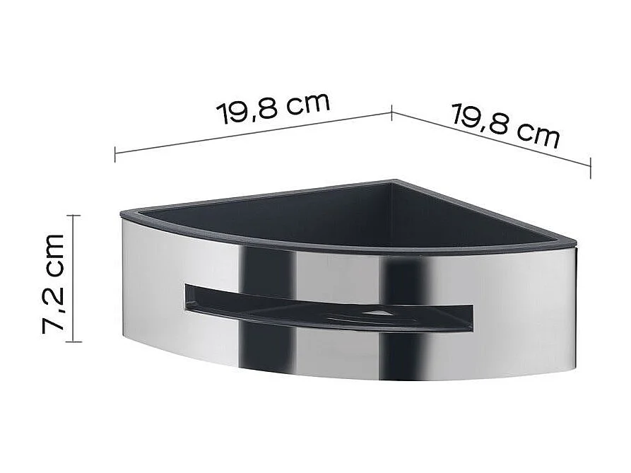 Support De Douche D'angle Chromé Et Noir | Peonia