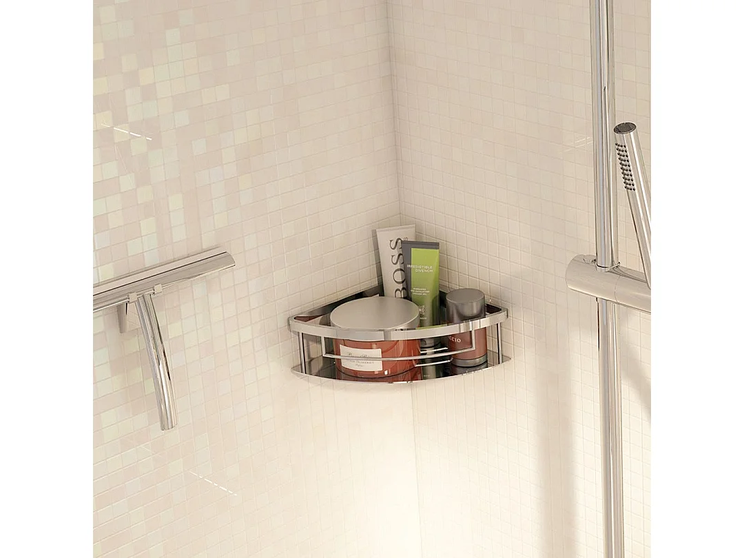 Porte-Savon D'angle Pour Douche En Acier Chromé