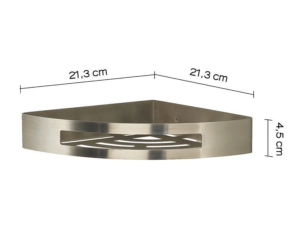 Porte Objets D'angle En Acier Brossé  | Tasso
