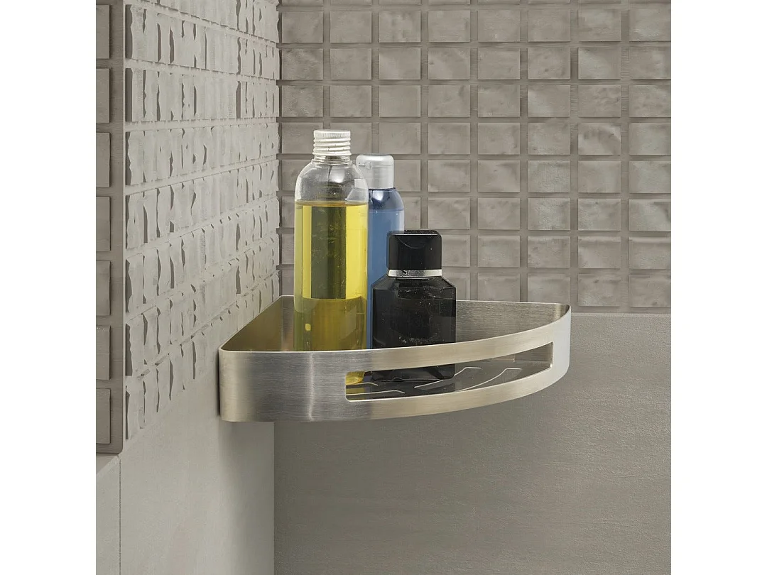 Porte Objets D'angle En Acier Brossé  | Tasso