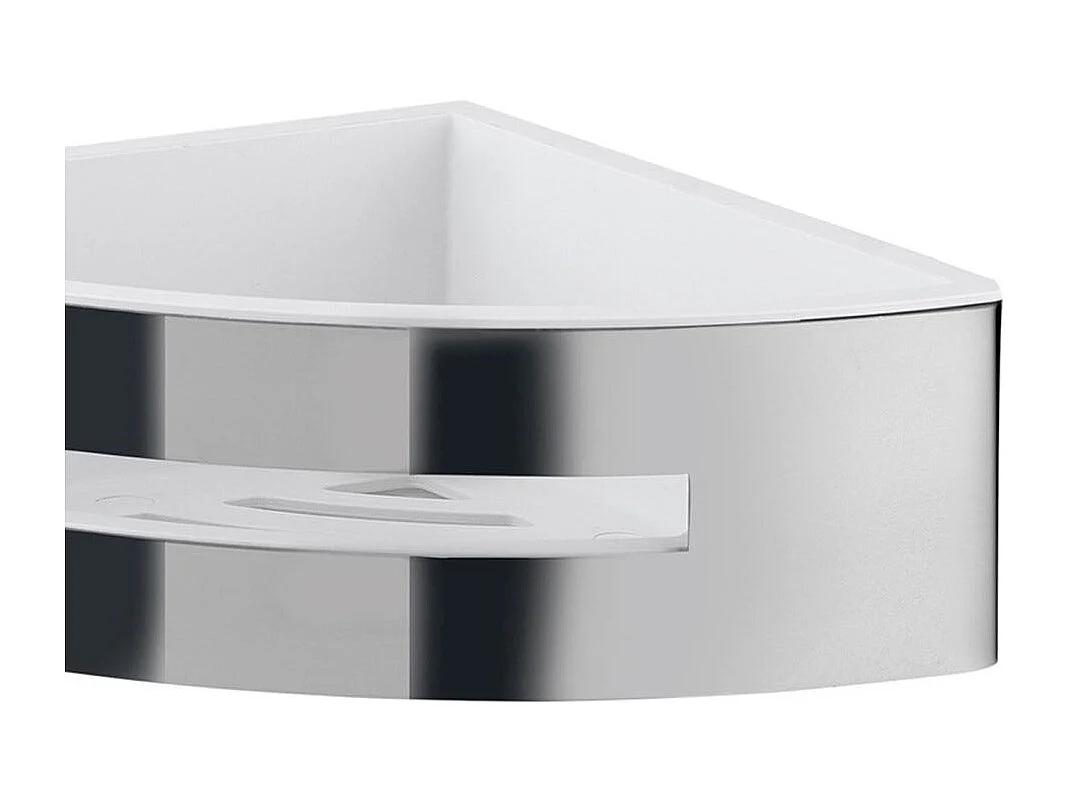Porte-Objets De Douche D'angle Acier Chromé Intérieur Blanc  | Peonia