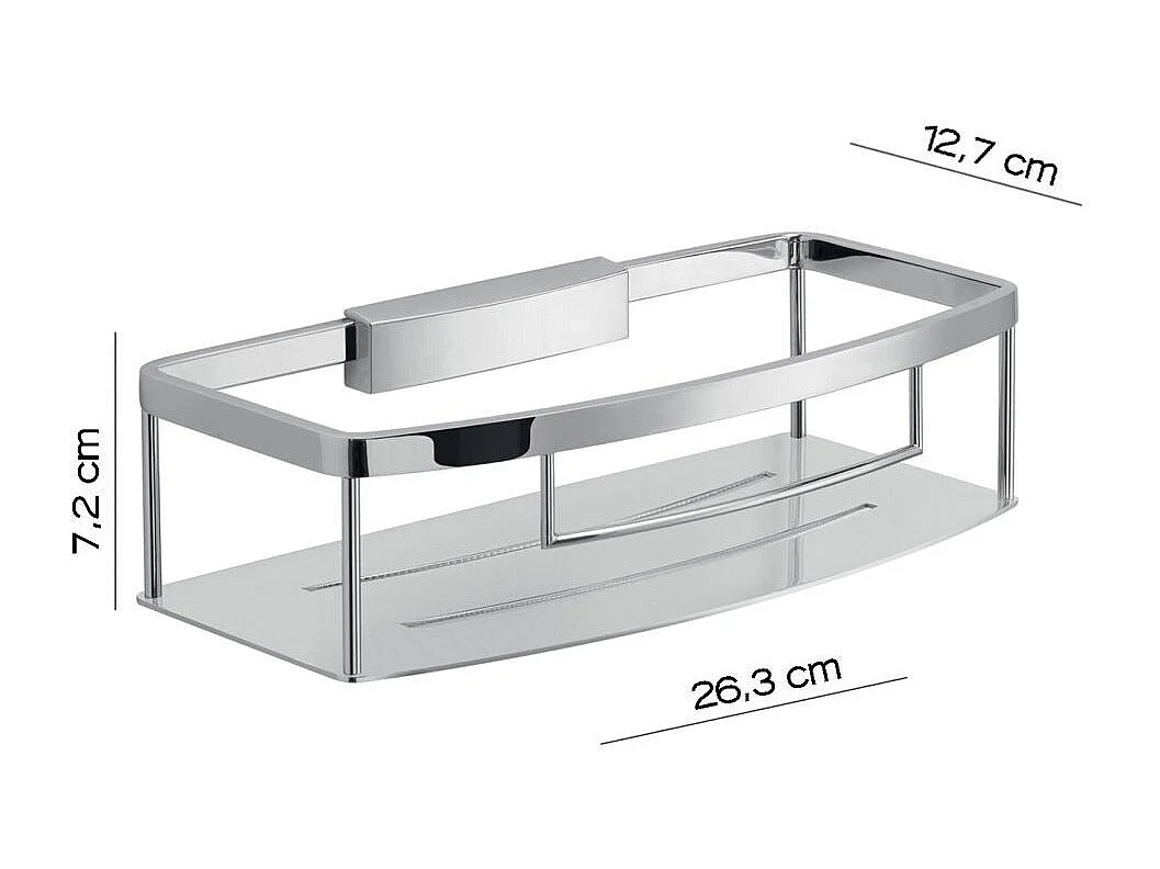 Porte-Savon De Douche Rectangulaire En Fil D'acier Chromé