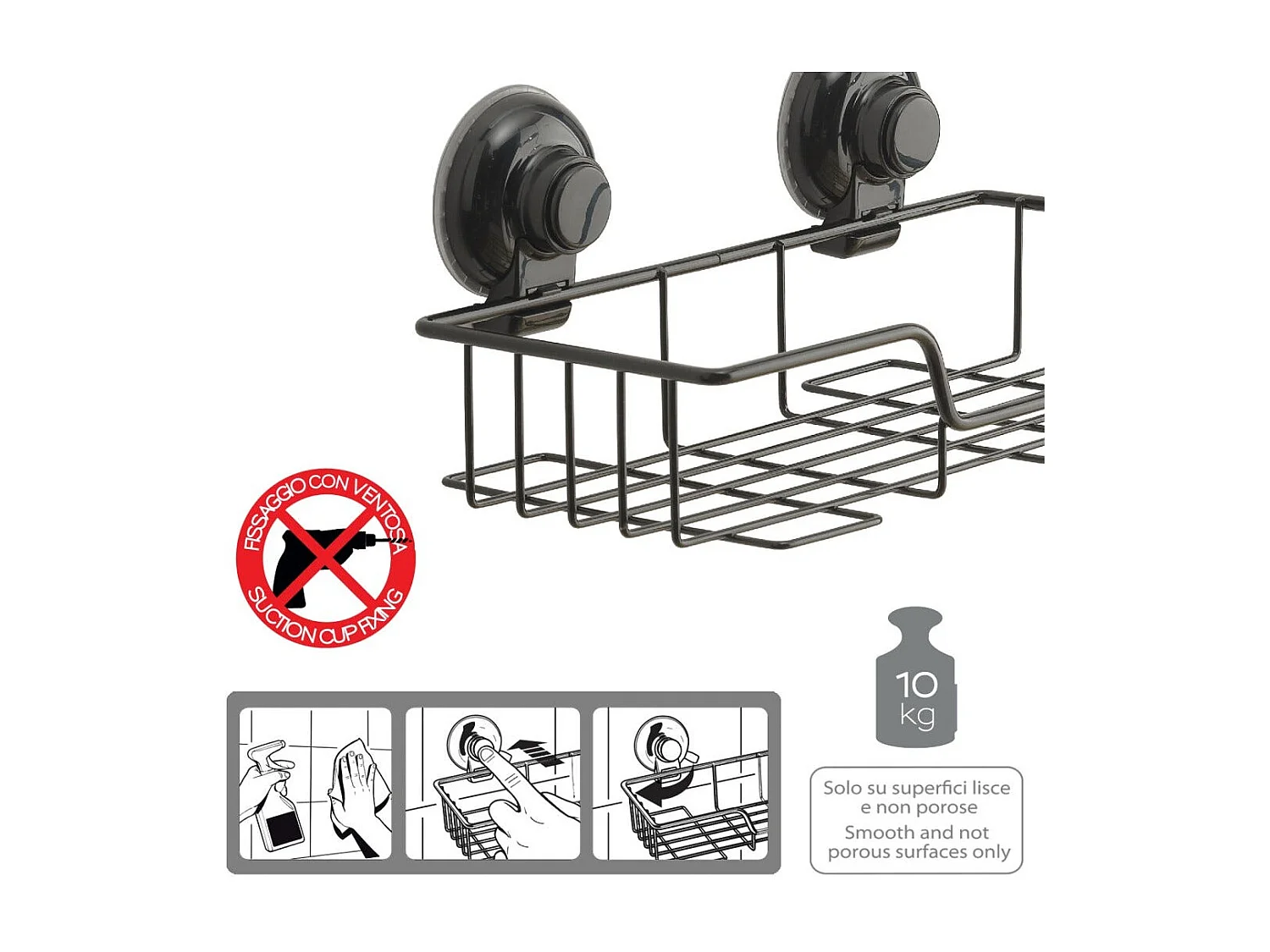 Porte-Objets Rectangulaire  En Métal Noir Mat | Menta