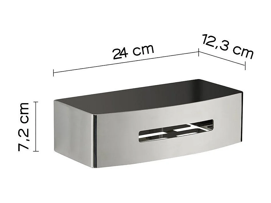 Porte Objets De Douche Rectangulaire Chromé  | Peonia