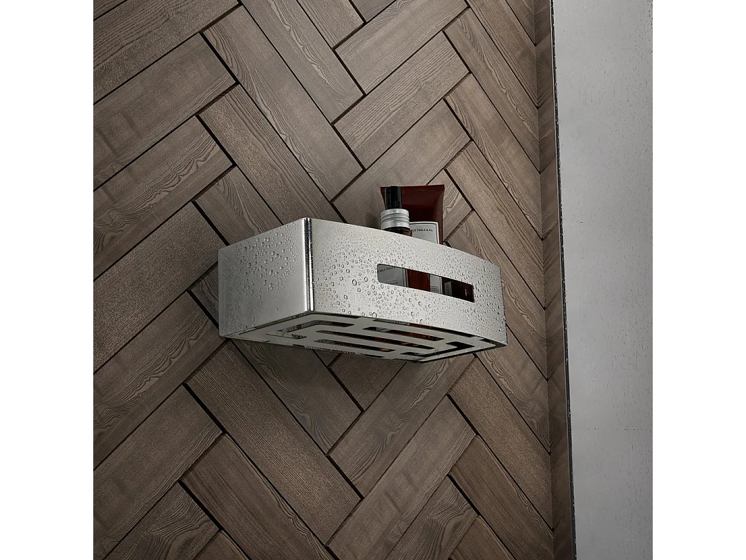 Porte Objets De Douche Rectangulaire Chromé  | Peonia