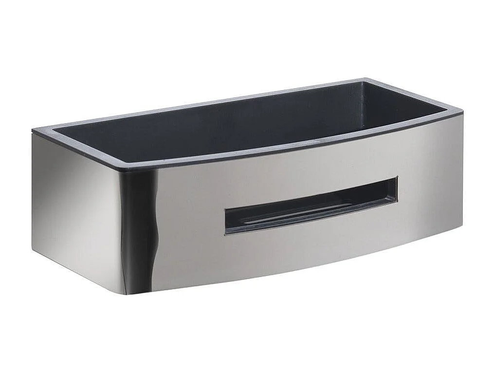 Porte Objets Pour Cabine De Douche En Acier Chromé Avec Insert Noir | Peonia