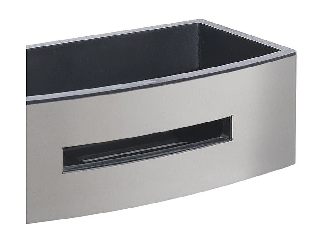 Porte Objets Pour Cabine De Douche En Acier Chromé Avec Insert Noir | Peonia
