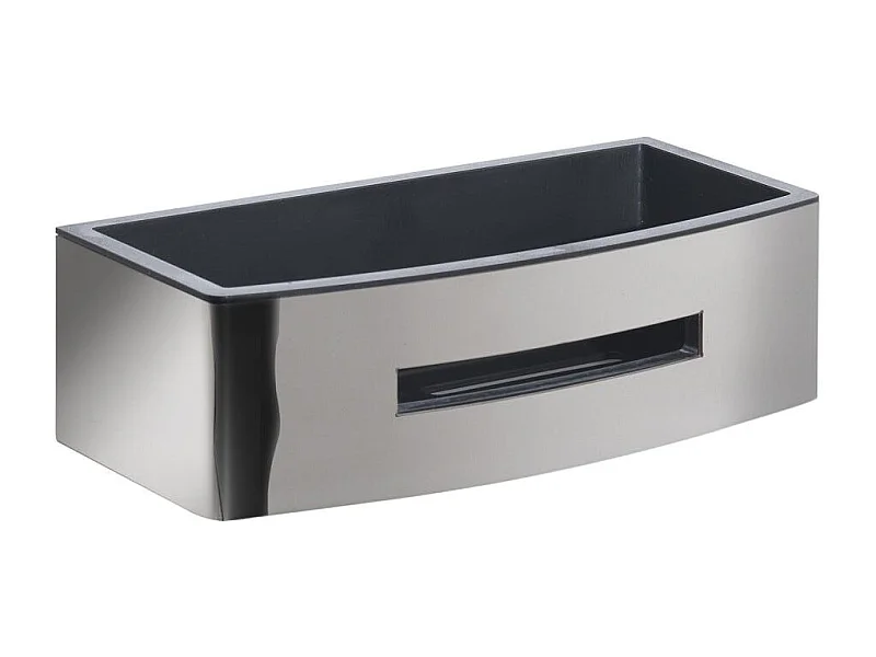 Porte Objets Pour Cabine De Douche En Acier Chromé Avec Insert Noir | Peonia