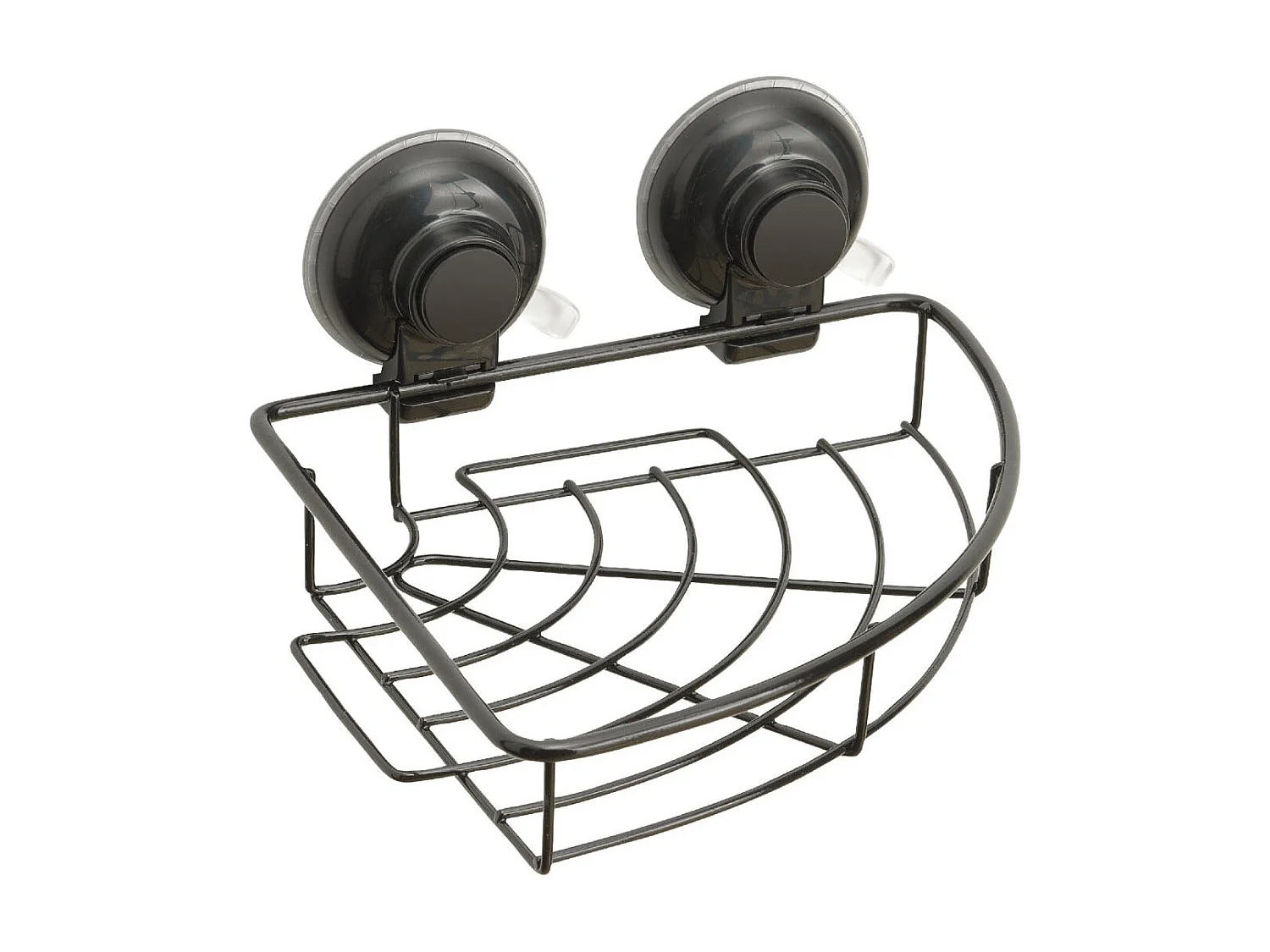 Support De Douche D'angle Noir Avec Ventouse | Menta