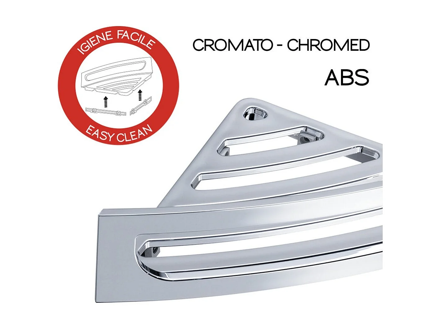 Porte-Objets D'angle En Abs Chromé