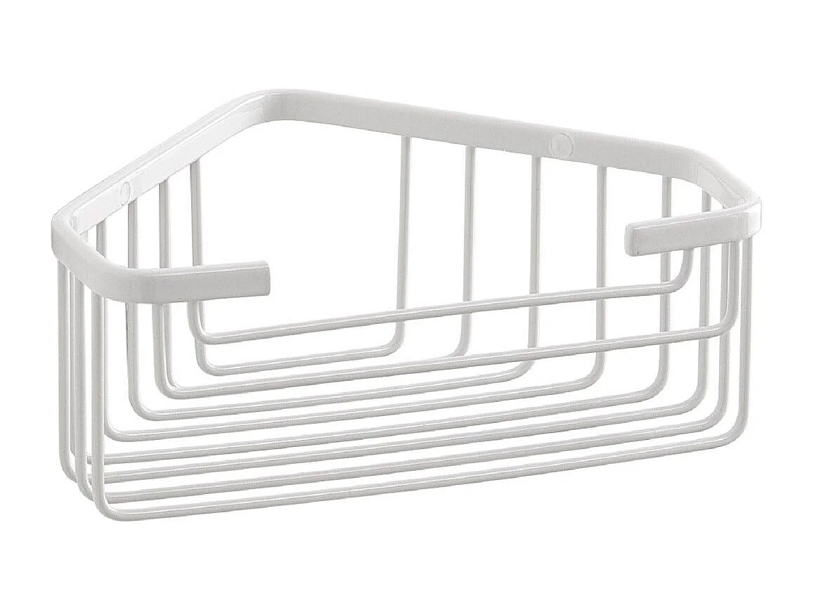 Porte Objets D'angle Pour Douche En Fil D'acier Blanc